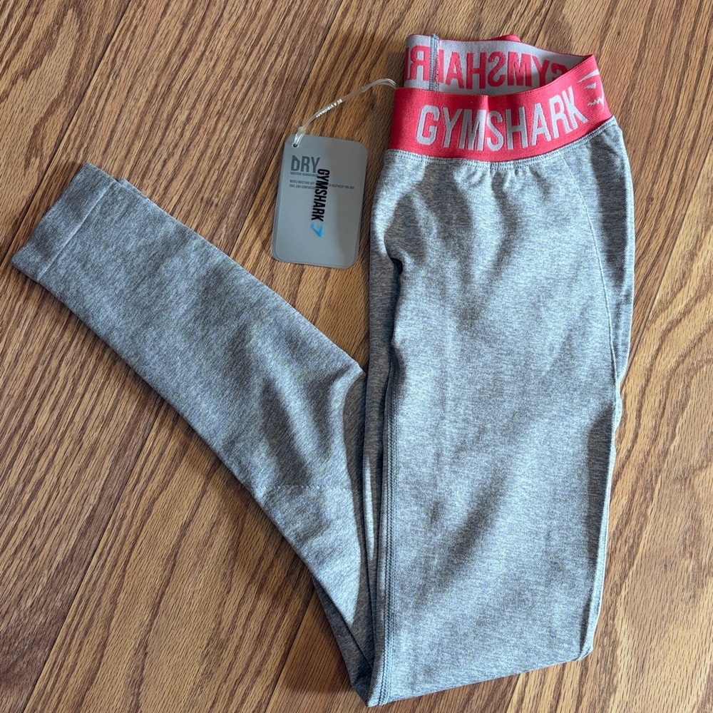 GYMSHARK FLEX LEGGINGS V3 Grey/Sherbet Pink Size XS NWT